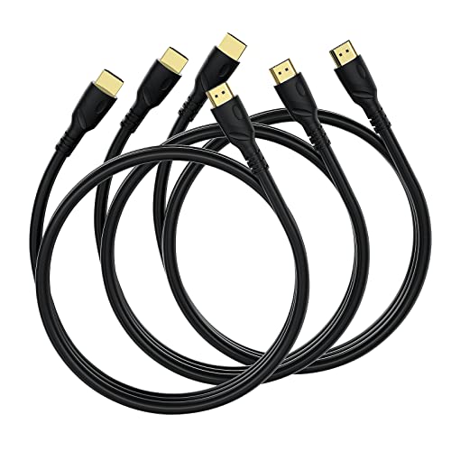 8K HDMI Cable 6.6ft 3pcs, Ultra High Speed HDMI 2.1 Cord, 8K@60Hz,4K@120Hz, 48Gbps,Gold Plated Connectors, ARC Audio Return,Supports Full HD 1080P, 3D, HDTV,Xbox, Blu-Ray Player, PS3, PS4, PS5 - size: 6.6FT