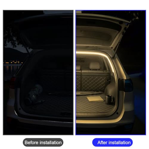 6.56 FT Flexible Silicone LED Trunk Light Strip, Yellow - color: Yellow