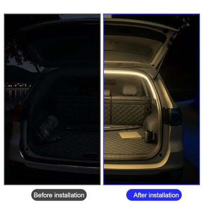 6.56 FT Flexible Silicone LED Trunk Light Strip, Yellow - color: Yellow