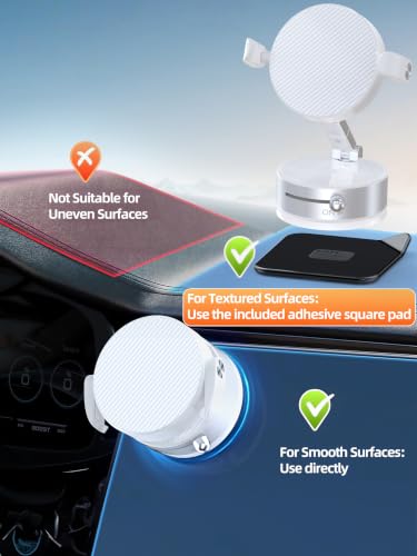 Magnetic Car Phone Holder for MagSafe, Suction Cup Phone Mount, White - color: White
