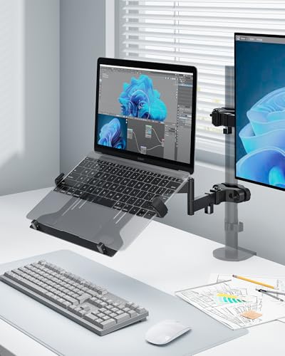 monTEK 2-in-1 Pole Mount, Laptop Tray & Monitor Arm for 10–32" Screens - size: for Laptop