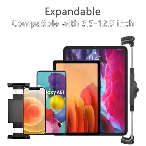 VAUBORTTI Heavy-Duty Tablet Mount, Aluminum Arm, Screw-Locked Holder, Industrial AMPS Base – Fits RAM B Size – Truck, Car, RV Dash, Desk, Wall Mount – 7–12.9" iPad Pro, Air, Mini, Galaxy Tab Holder