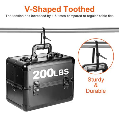 Zip Ties Heavy Duty 12 inch，V-Shaped Toothed Double Sided With 200 LBS Tensile Strength Cable Ties ，Extra Large Wire Ties Adjustable Nylon Tie Wraps for Indoor Outdoor Patented Design（400 Pack Black） - size: 12 inch 400 Pack V-Shaped （200 Lbs ）