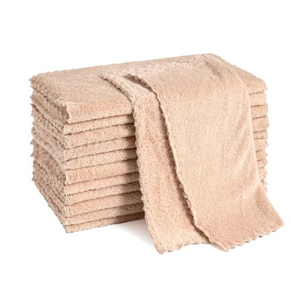 12 Pack Cleaning Cloth,Ultra Soft Absorbent Quick Drying Microfiber Cleaning Rags,No Scratches,Reusable,Washable,Lint Free Cleaning Towels for Kitchen,Window,Glass,car,11.8"×11.8"(Camel) - color: Camel