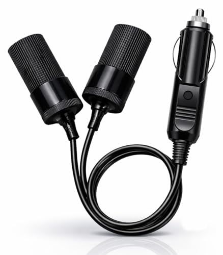 MGI SpeedWare 12V Cigarette Lighter Splitter – Dual 12V Socket Adapter & Automotive Power Outlet Extender for Car, Truck, RV, Boat, Max 5A 60W
