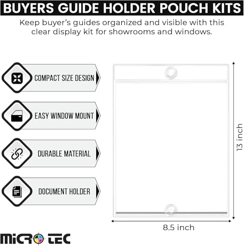 MICRO TEC Buyers Guide Document Holder Pouch Kit - 8.5 x 13 Clear 100 Pack - size: Pack of 100