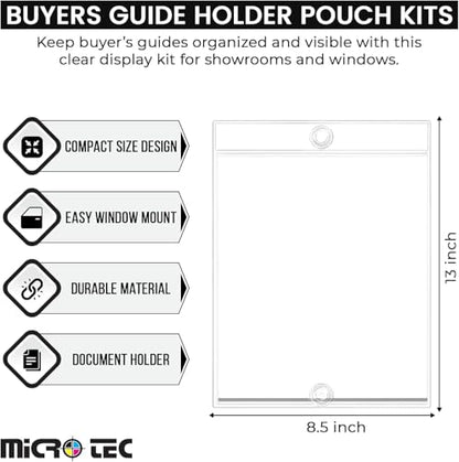 MICRO TEC Buyers Guide Document Holder Pouch Kit - 8.5 x 13 Clear 100 Pack - size: Pack of 100