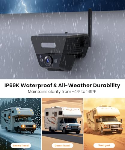 AUTO VOX Wireless Backup Camera Solar Magnetic, 7.2" DVR 1080P Monitor - size: 7.2" Single Cam