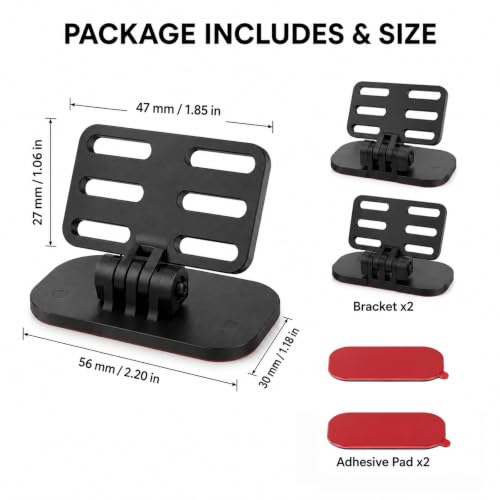 2 PCS Rear Dash Cam Mount, Self-Adhesive Rear Camera Mount