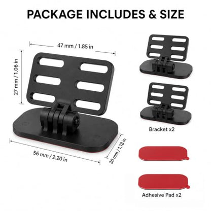 2 PCS Rear Dash Cam Mount, Self-Adhesive Rear Camera Mount