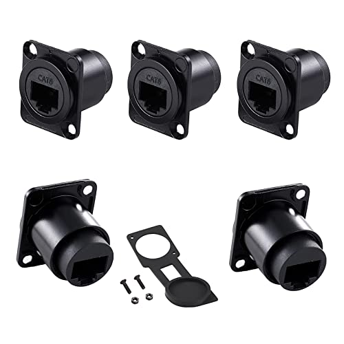 PENGLIN 5PCS RJ45 Pass Through Connector D Type for CAT6/5E/5 Standards - size: 5 PACK