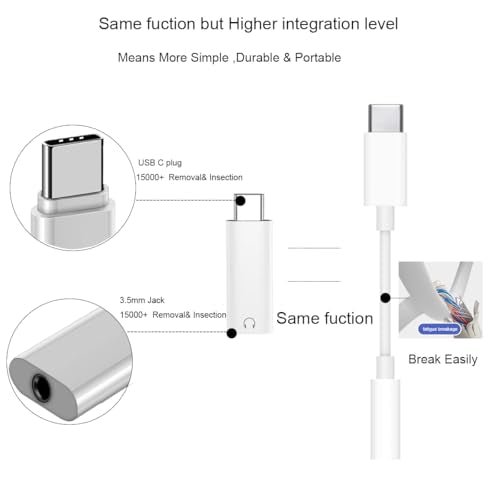 FRIGRAF 1PACK USB C to 3.5mm Audio Adapter, Type C to Headphone Jack Dongle - size: 1-Pack