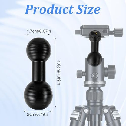 2Pcs 20mm to 17mm Ball Mount Arm, Aluminum Alloy Ball Mount Solutions Adapter Extension Compatible with Garmin and Bulletpoint Dash