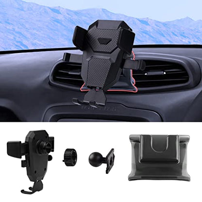 Karltys Car Phone Holder for Jeep Renegade 2015-2024 Accessories Renegade Cell Phone Holder Air Vent Mount for 4-7 Inch Phones Hands Free Thick Case Friendly Mobile Stand - size: 15-23 Renegade Phone Holder