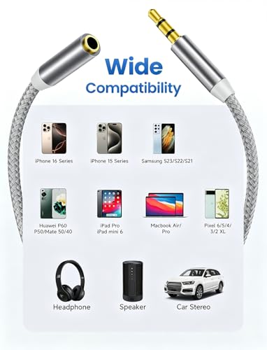 3.5mm Headphone Extension Cable 30FT, Male to Female TRS Stereo Cord - size: 30FT
