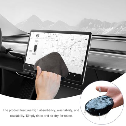 Car Screen Cleaner, 4.13"×4.13" Square Microfiber Auto Touchscreen Cleaning Cloth Foldable Wipes, Non-Scratch Touch Screen Cleaning Pad for Vehicle Dashboard Display - color: Square