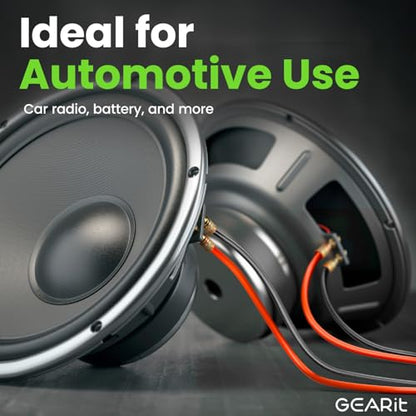 GEARit 16 Gauge Wire (200ft - Black/Red) GPT Automotive Primary Bonded Wire -2 Conductor CCA - for Car Audio, Speaker, Trailer Harness, Electrical - 200 Feet Total 16ga awg - size: 200 Feet