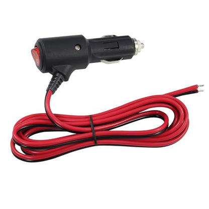 12Volt Replacement Cigarette Lighter Male Plug with On Off Switch - 8FT 12V Fused 15amp Cigarette Male Plug with 16gauge Leads, 12V DC Car Plug Replacement for Car Cooler,Cb Radio, Air Compressor - size: 8FT