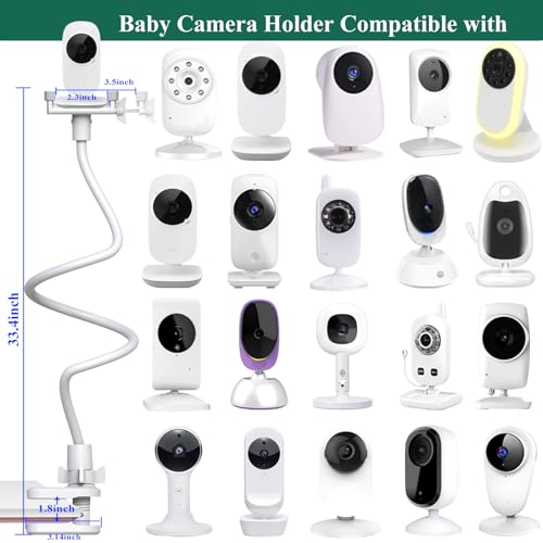 Baby Camera Monitor Mount Stand Holder Compatible with VTech VM924/ 901/928HD /5263/5755 /5764HD /7764HD/5766/5263/BM5254/ RM5755/ Leapfrog LF920HD/RM7768HD/LF815HD/LF1726FHD /LF2413 Camera - size: 33.45" for VTech/Leapfrog Camera