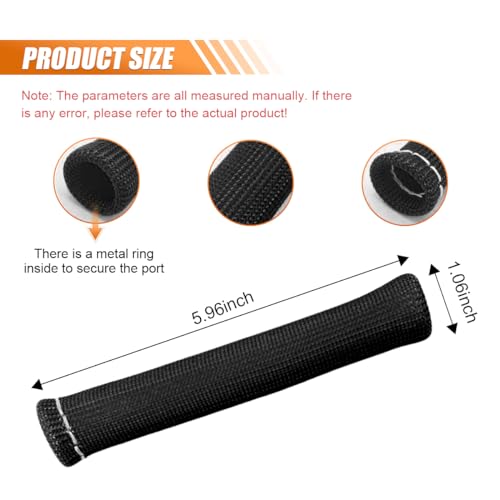 Spark Plug Wire Boots Protector Sleeve, 2500 Degree Spark Plug Wire Heat Shield Sleeve Cover for SBC BBC 350 454, 6 Inch Spark Plug Wire Heat Insulation Cover Wrap for Car Truck (Black, 8PCS) - size: 8PCS/Black