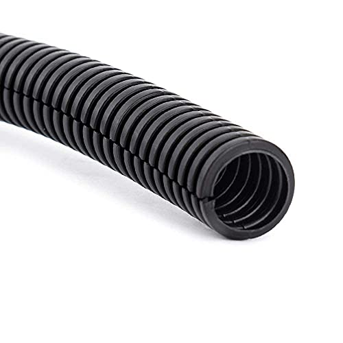 ZhiYo 20FT 1” Wire Loom Split Tubing Auto Wire Conduit Flexible Cover - color: Black, size: 20FT 1”