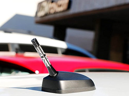 iJDMTOY 3-Inch Black/White Union Jack Theme Short Antenna Compatible with Mini Cooper (All Models) & More Other Cars - color: Black/White