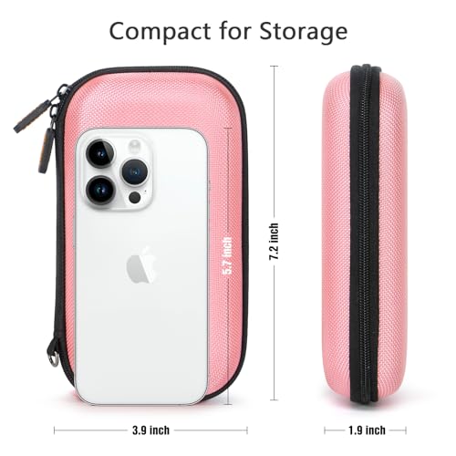 Light Pink Kawaii Hard EVA Case, Shockproof Travel Pouch for Drive - color: Light Pink