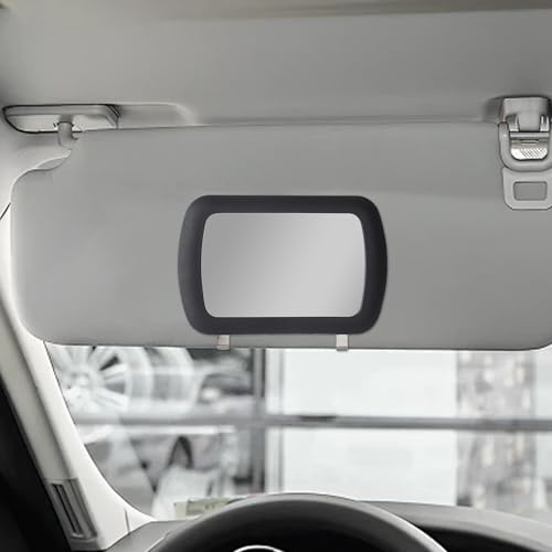 Car Sun Visor Vanity Mirror, Clip-on Automotive Makeup Sun-Shading, Vehicle Sun Visor Cosmetic Vanity Mirror for Women Girls, Universal Interior Car Accessories (Black) (Black)