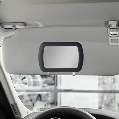 Car Sun Visor Vanity Mirror, Clip-on Automotive Makeup Sun-Shading, Vehicle Sun Visor Cosmetic Vanity Mirror for Women Girls, Universal Interior Car Accessories (Black) (Black)