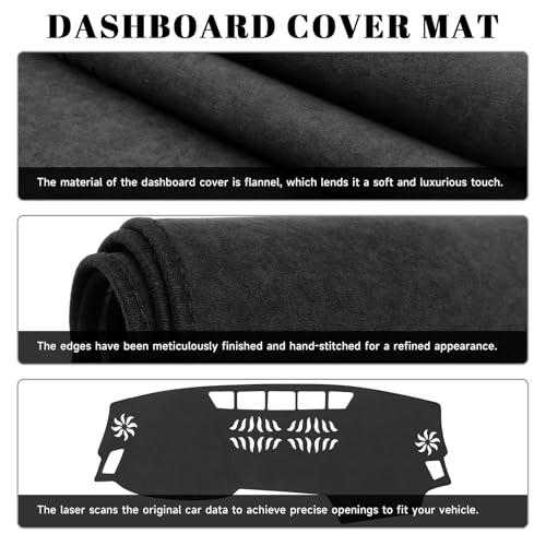 Black Dashboard Dash Board Cover Mat Carpet for Audi 2018-2025 Q5 Accessories Dash Cover Flannel Material Dash Mat Sunshade - size: for Audi 2018-2025 Q5