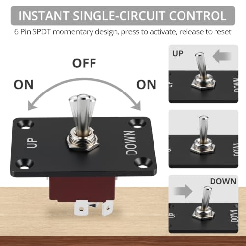Justech 6 Pin 3 Position Momentary Reverse Polarity Toggle Switch - size: 6 PIN