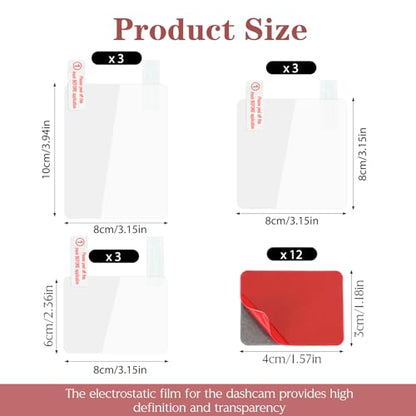 WLLHYF Electrostatic Film for Dash Cam Sticker Shield for Windshields Double-Sided Adhesive Pad Electrostatic Stickers for Dash Cam Mounting Adhesive Clear Static Cling Film
