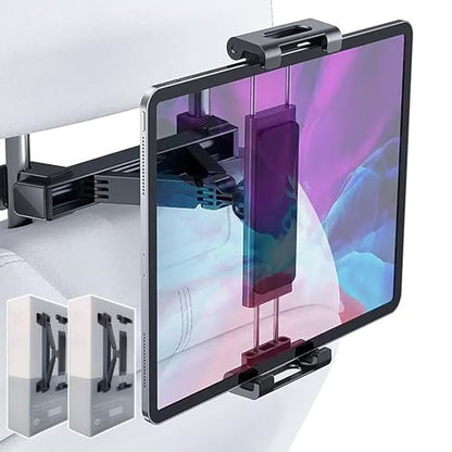 2026 Car Headrest Tablet Holder (2 Pack), Car iPad Holder for Kids, Scalable Tablet Mount for Backseat, for iPad Pro Fire HD and more, for Most Tablets/Phones, Fits Larger Tablets [Upgrade -Black] - size: 2 PACK-5.5-10.8"