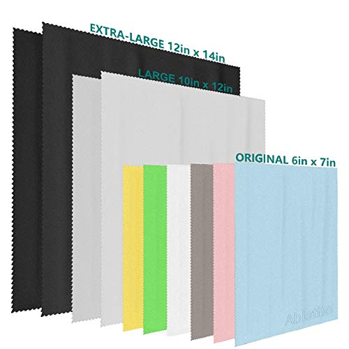10 Pack Microfiber Cleaning Cloth for Glasses Large, Eye Glass Clean Cloths for Cleaning Lenses, Glasses, Screens, Cameras, Cell Phone, Eyeglasses, LCD TV Screens, Tablets … - size: 12 x 14 in / 10 x 12 in / 6 x 7 in