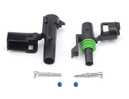 Michigan Motorsports 1 PIN Weather Pack Connectors 5 Sets 12-16 AWG used for cars, trucks, motorcycle, boat, trailer, marine, jetski (1 PIN) - size: 1 PIN