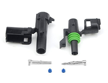 Michigan Motorsports 1 PIN Weather Pack Connectors 5 Sets 12-16 AWG used for cars, trucks, motorcycle, boat, trailer, marine, jetski (1 PIN) - size: 1 PIN