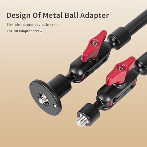 Wall Mounted Phone Holder Magic Arm 360° Rotation Adjustable Metal Base Screw in Wall Sturdy for Kitchen Bedroom Home 32 Inch ABS Phone Clip - size: Metal base + 32in magic arm + phone clip