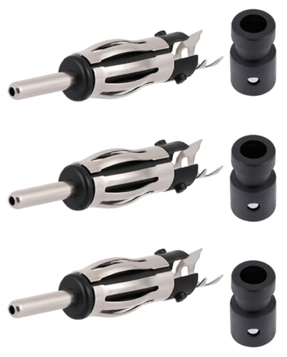 3PCS Car Radio DIN Male Connector FM AM Universal Car Antenna DIN Plug Copper Connector for Extension Coaxial Cable RG58 - size: RG58 3PCS