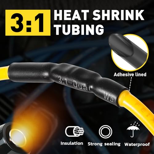 haisstronica 80PCS Non-Insulated Butt Connectors AWG 8-4 with Heat Shrink