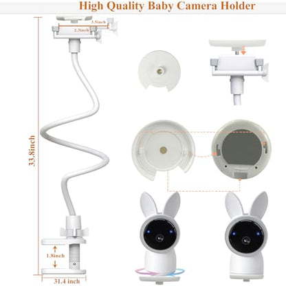 Baby Cameras Mount Flexible Baby Monitor Holder Stand Shelf Only Compatible with ARENTI 2K Alnanny A4 Baby Monitor,Any Baby Cameras with 1/4" Screw Stan(33.7 inch/Camera Not Included) - size: 33.3" for ARENTI