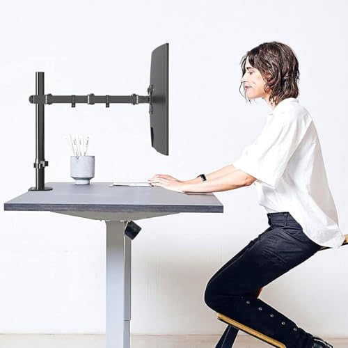 Amazon Basics Single Computer Monitor Stand with Tilt and Rotation,Height Adjustable VESA Desk Arm Mount,Steel,30 inches,Black,(Pack of 6) - size: 30 inches (Pack of 6)