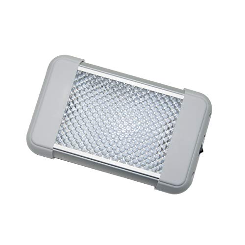 Raycharm LED Dome Light 6.3" x 3.9" Compact-Size 6000K Cool-White Even Diffused Beam, High Light-Output Low Ampere Draw, 12V-24V DC, On/Off Rocker Switch for Boat, Truck, RV & Utility Vehicles, 1-Pack - size: 6.3" x 3.9"