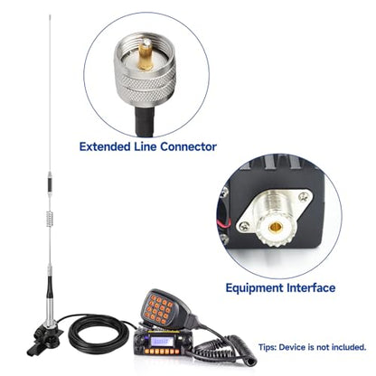 Bingfu Vehicle Mobile Ham Radio Antenna VHF UHF 136-174MHz 400-470MHz - color: Lip Mount Antenna Kit 29.5inch