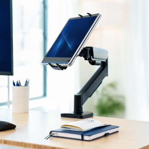 VIVO Height Adjustable Counterbalance Mechanical Arm Tablet Desk Mount, Fits 2-in-1 Laptops and 15.6 inch Portable Monitors, Max VESA 100x100, Black, STAND-V001O-M02 - size: up to 15.6" monitors + arm mount