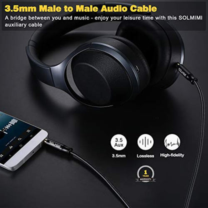 Aux Cord for Car Lossless Auxiliary Cord Nylon Braid, Male to Male 3.5mm Audio Cable (3.9 ft/1.2 m) for Home Stereo Headphone Speaker PC Laptop Smartphone and More –Matte Black - style: MTM