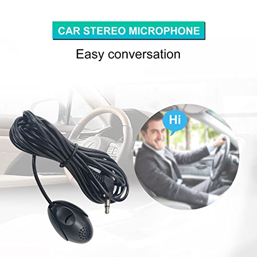 Portable Microphone for Auto Radio, 3.5mm External Mic for Car Stereo DVD Player GPS Navigation PC Laptop with 9.8ft/3M Cable