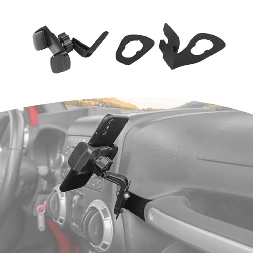 RT-TCZ for Wrangler JK Radio Mic Mount Holder, Passenger Grab Bar Walkie Talkie Phone Mount for Jeep Wrangler JK JKU 2011 2012 2013 2014 2015 2016 2017 - color: Black 11-17