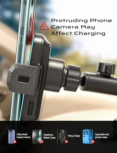 Wireless Car Charger,15W Fast Charging Auto Clamping Phone Holders for Your Car Compatible with iPhone 16/15/14/13, for Samsung Galaxy S24 Ultra S23 S22 S21, S20, S10+ (Black)
