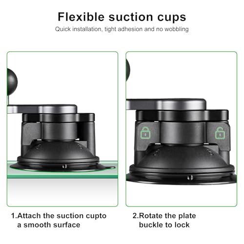 FANAUE Universal Car Phone Mount - Heavy-Duty Sticky Gel Suction Cup with 25mm Ball, 1" RAM-Compatible Windshield/Dashboard Phone Holder for Cars, Trucks & SUVs - Secure Anti-Slip Auto Accessories
