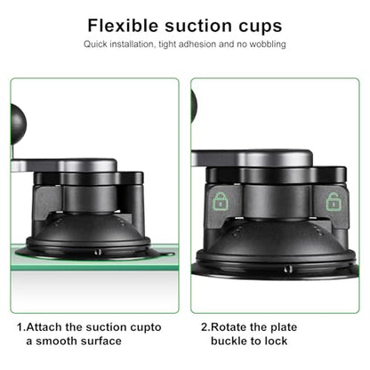 FANAUE Universal Car Phone Mount - Heavy-Duty Sticky Gel Suction Cup with 25mm Ball, 1" RAM-Compatible Windshield/Dashboard Phone Holder for Cars, Trucks & SUVs - Secure Anti-Slip Auto Accessories